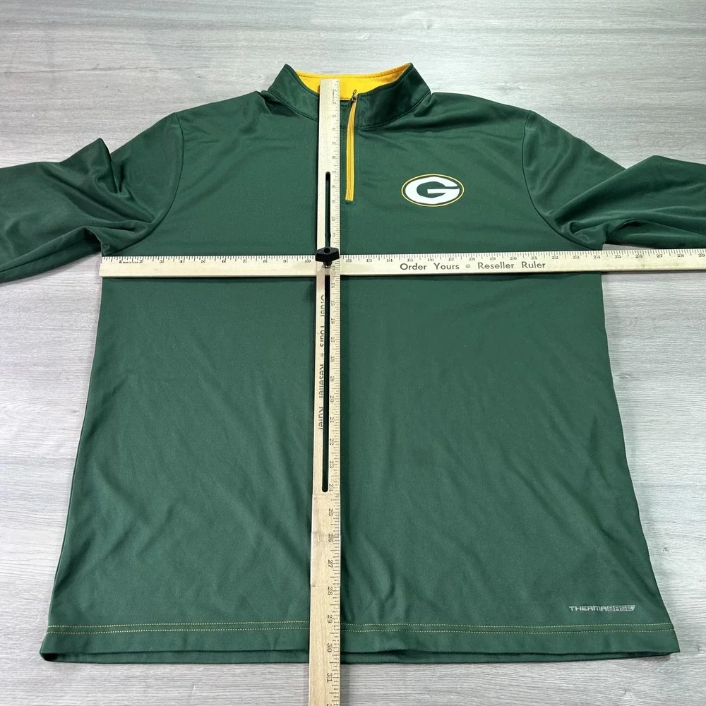 Green Bay Packers Pullover‎ Mens XL Green NFL Football 1/4 Zip Shirt Majestic